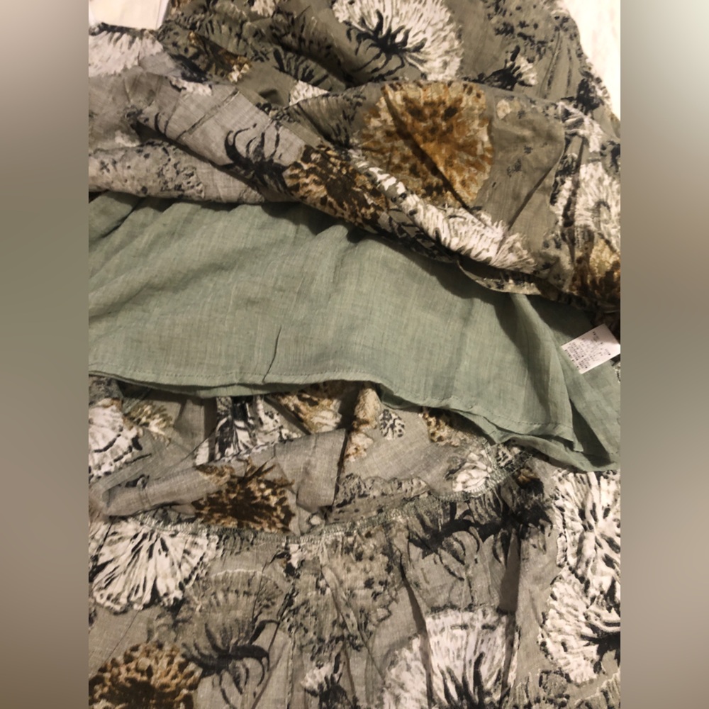 NWT Sage Green Floral Boho Maxi Flowy Cotton Dress with thick straps - Picture 9 of 10
